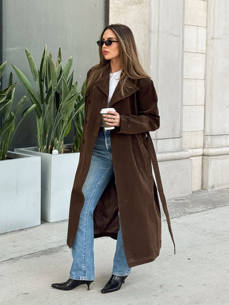 West Village Vegan Suede Coat – Stitch And Feather