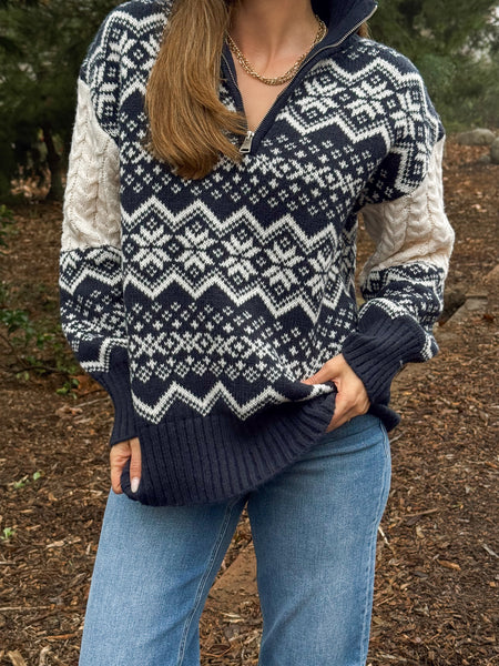 Chalet Half Zip Sweater - Final Sale – Stitch And Feather