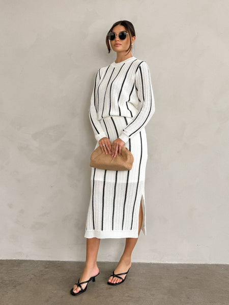 Luca Stripe Knit Maxi Skirt - Final Sale – Stitch And Feather