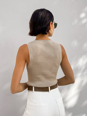 Toasted Coconut Knit Top - Stitch And Feather