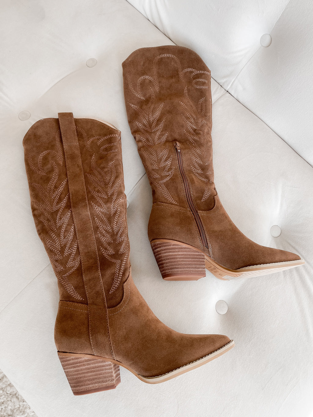 Samara Cowgirl Boot in Brown - Stitch And Feather