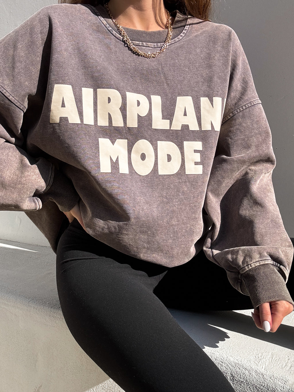Airplane Mode Oversized Sweatshirt - Stitch And Feather