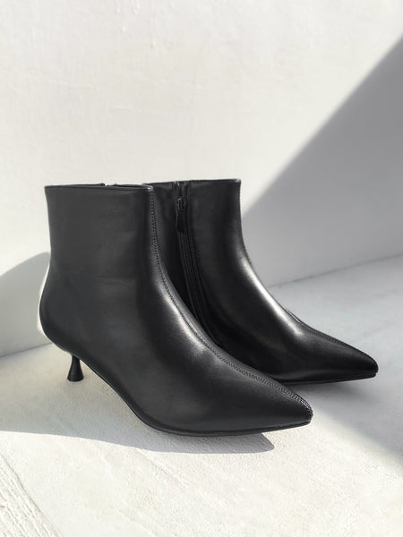 Leather kitten heel ankle boots sale