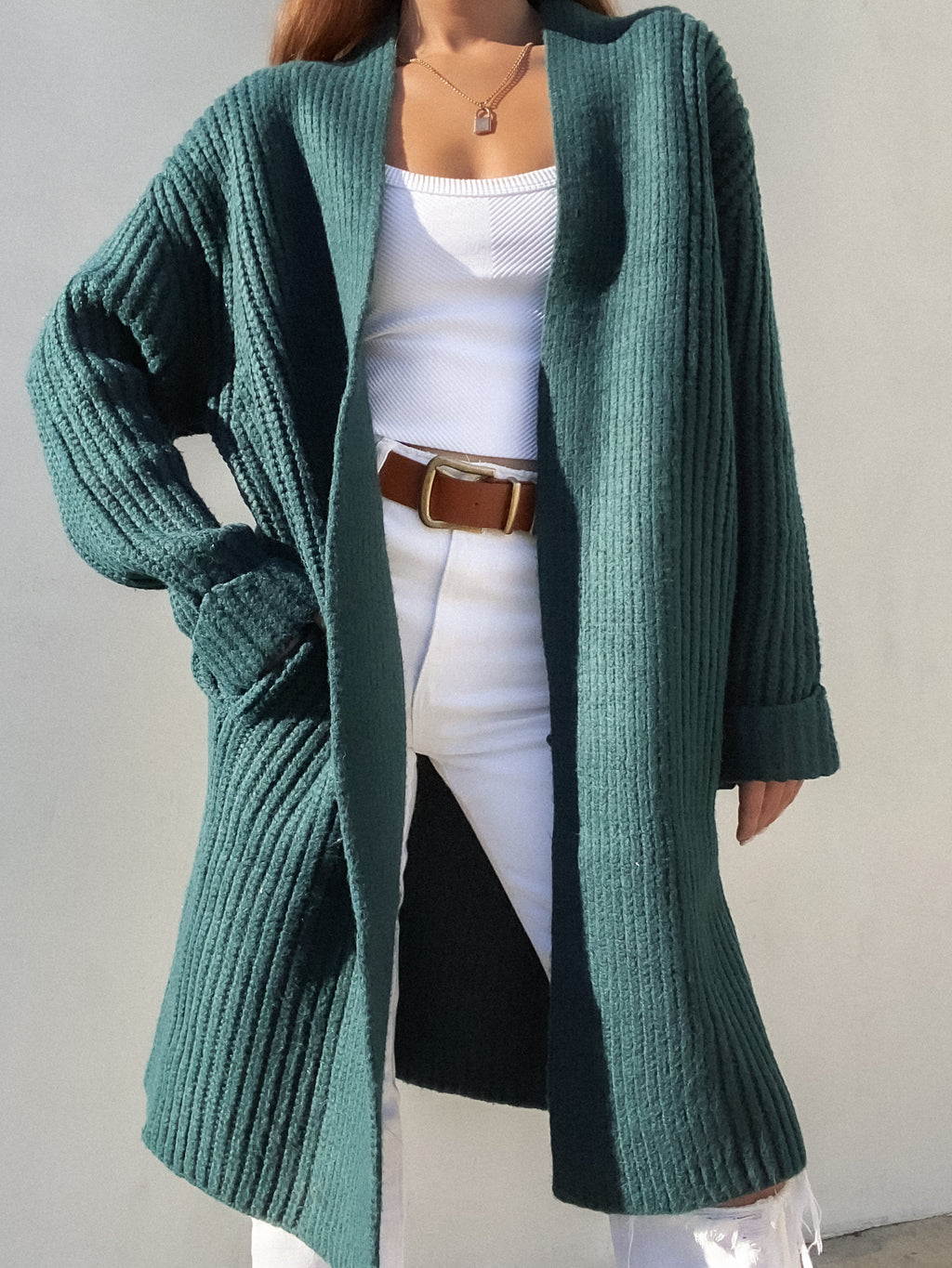 Adley Knit Cardigan in Peacock - Final Sale - Stitch And Feather