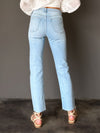 Carson Cut Off Crop Straight Jeans - Stitch And Feather