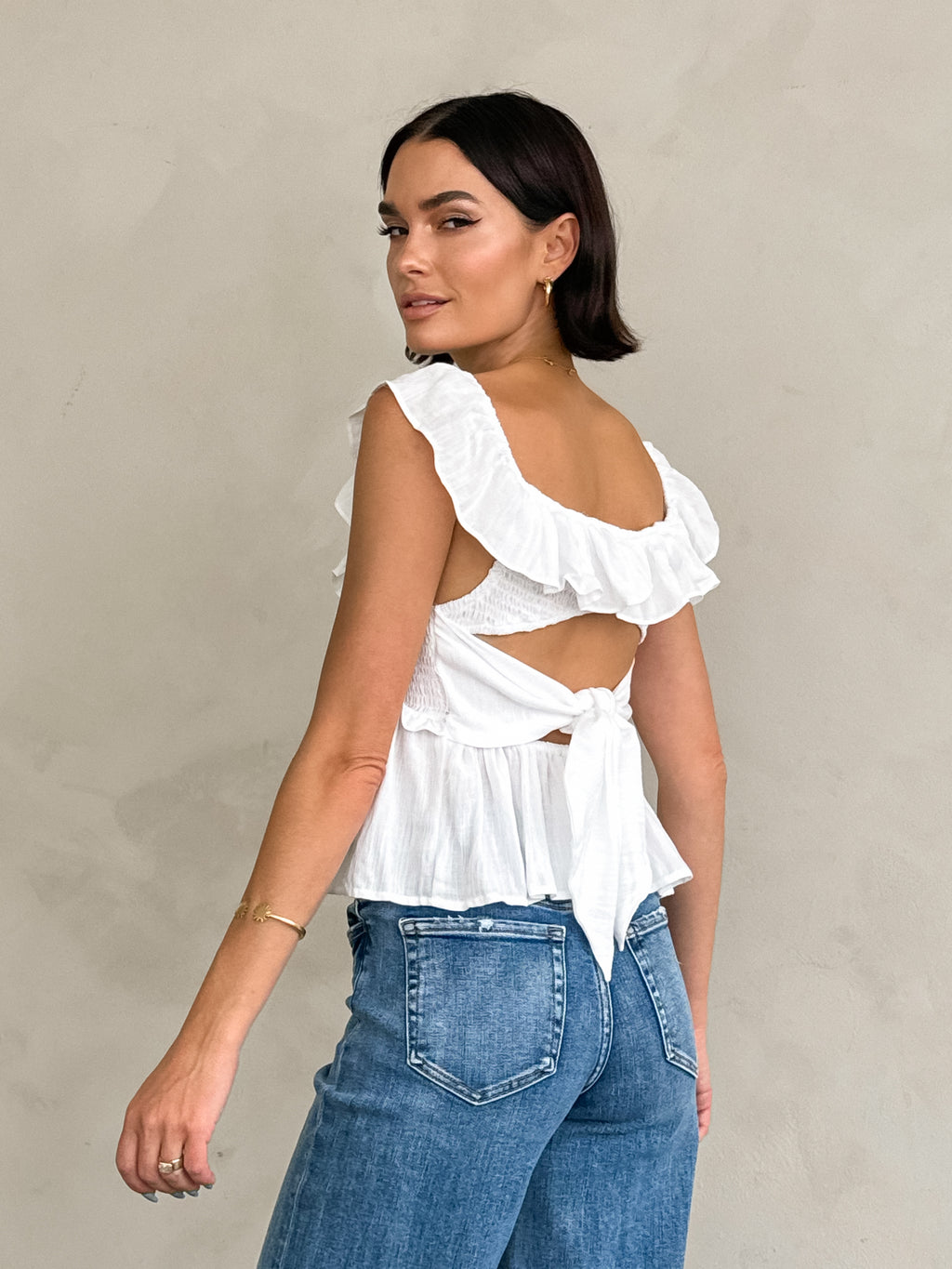 Cross My Heart Ruffle Top - Stitch And Feather