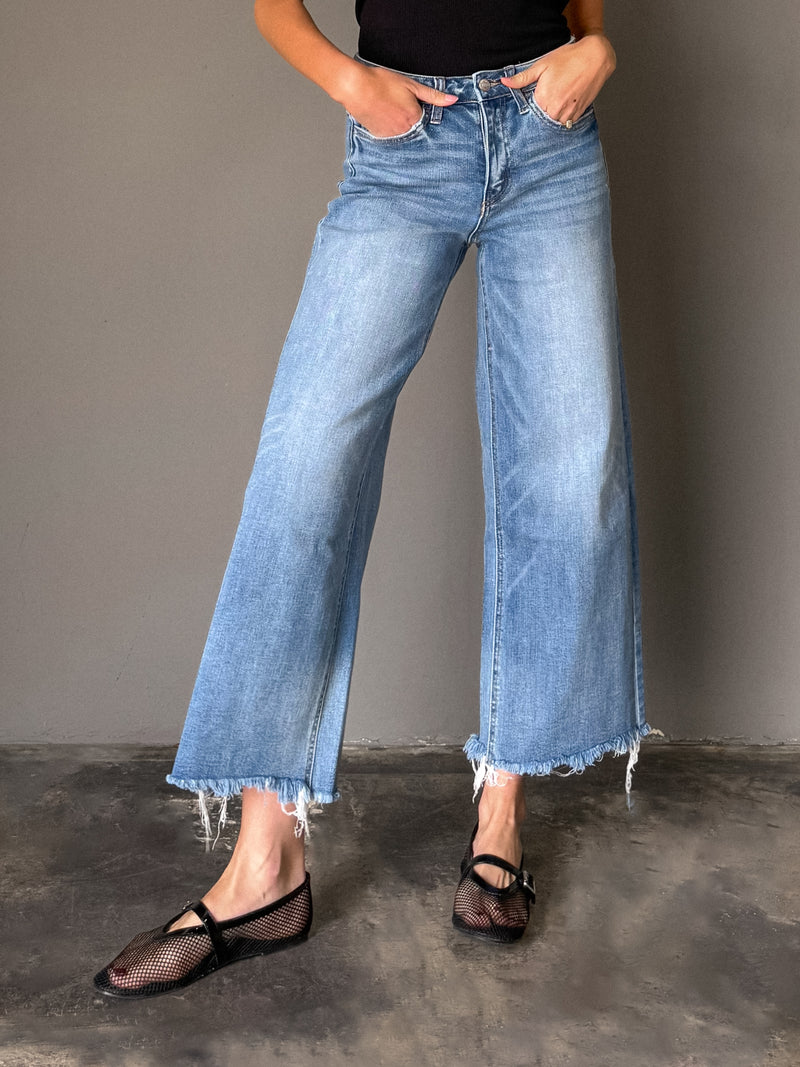 City Limits Crop Wide Leg Jeans - Stitch And Feather