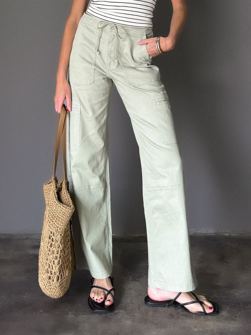 Sorrento Cargo Pants in Dusty Sage - Stitch And Feather