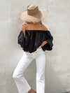 In The Flow Textured Top in Black - Stitch And Feather