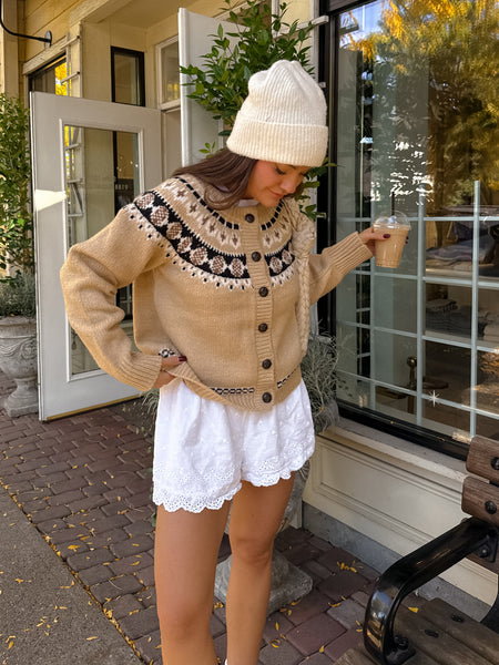 AND MARY Elf button knit tops (ベージュ) ANDMARY】Elf button knit tops