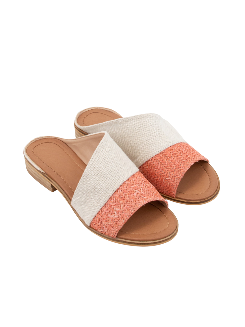 Bambi Two Tone Slide in Coral - Stitch And Feather