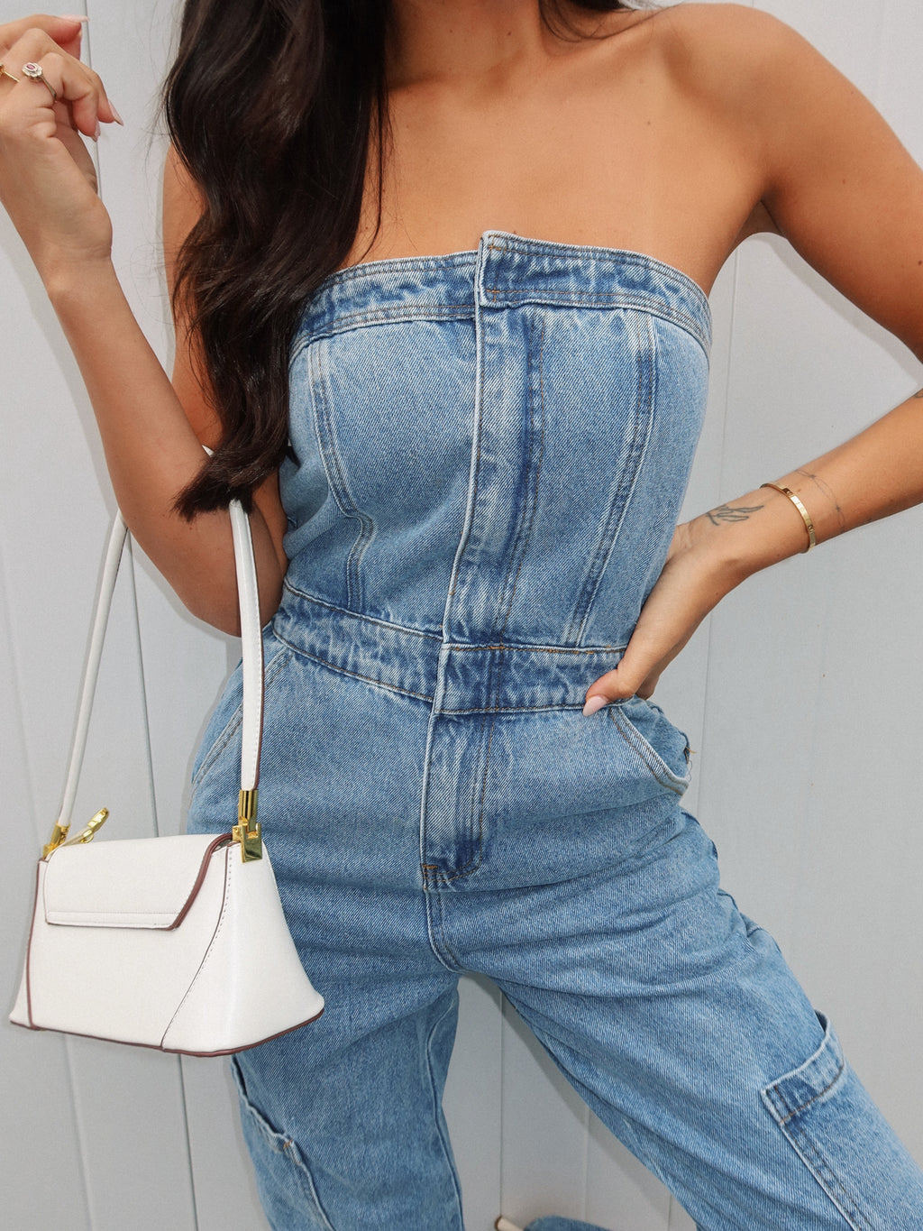 Outlaw Cargo Denim Jumpsuit - Stitch And Feather