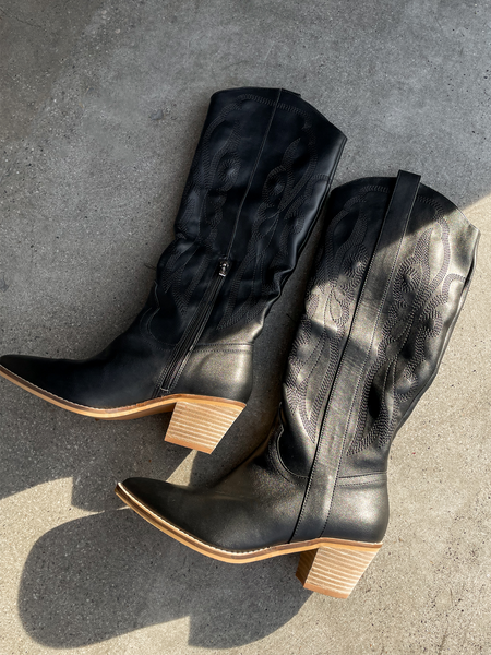 Bailey Cowgirl Boot in Black â Stitch And Feather