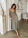 Olive Martini Midi Dress - Stitch And Feather