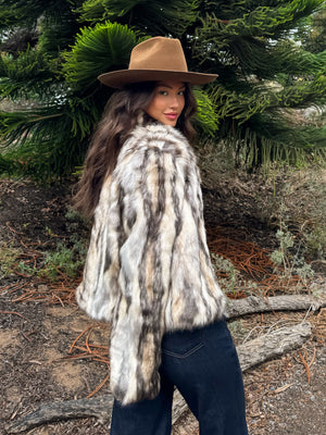 Zenraya Faux Fur Jacket - Stitch And Feather