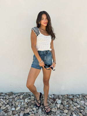 Oliver Textured Knit Top - Stitch And Feather