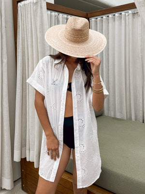 Solstice Eyelet Shirt Dress - Stitch And Feather