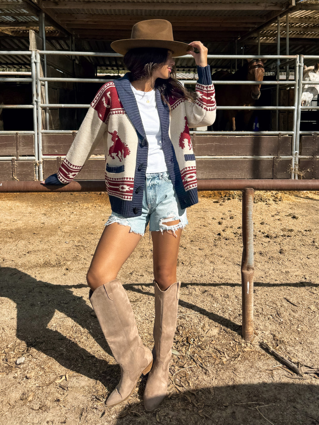 Carson Cowboy Print Cardigan - Stitch And Feather