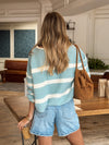 Azure Stripe Knit Sweater - Stitch And Feather