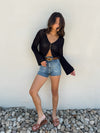 Isolde Crochet Knit Top in Black - Stitch And Feather