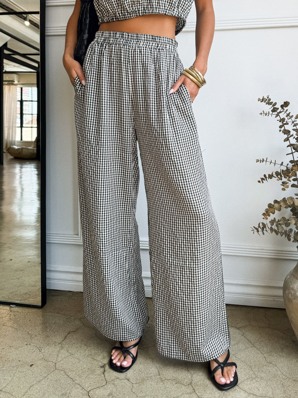 Walk the Line Gingham Pants - Stitch And Feather