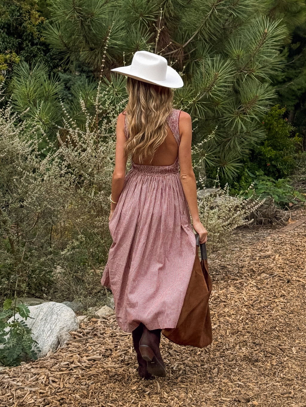 Charlie Gingham Midi Dress - Stitch And Feather