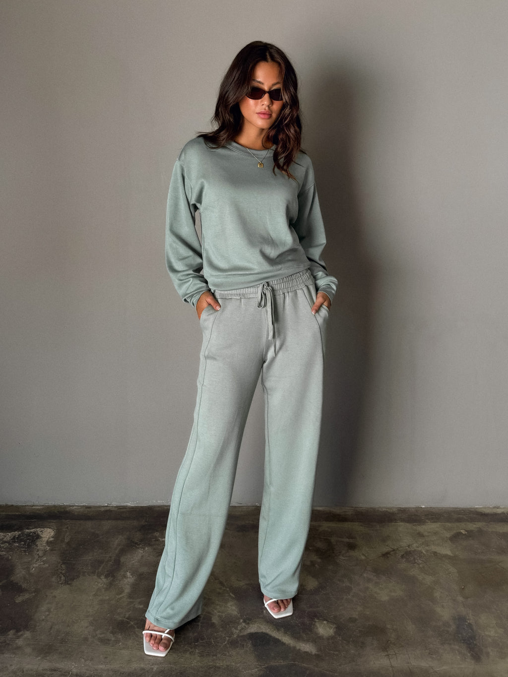 Lena Sweatshirt in Sage Green - Stitch And Feather
