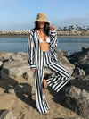 Lido Stripe Wide Leg Pants - Stitch And Feather
