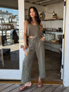 Cropped pant- EB40332NR-B, Olive - Stitch And Feather