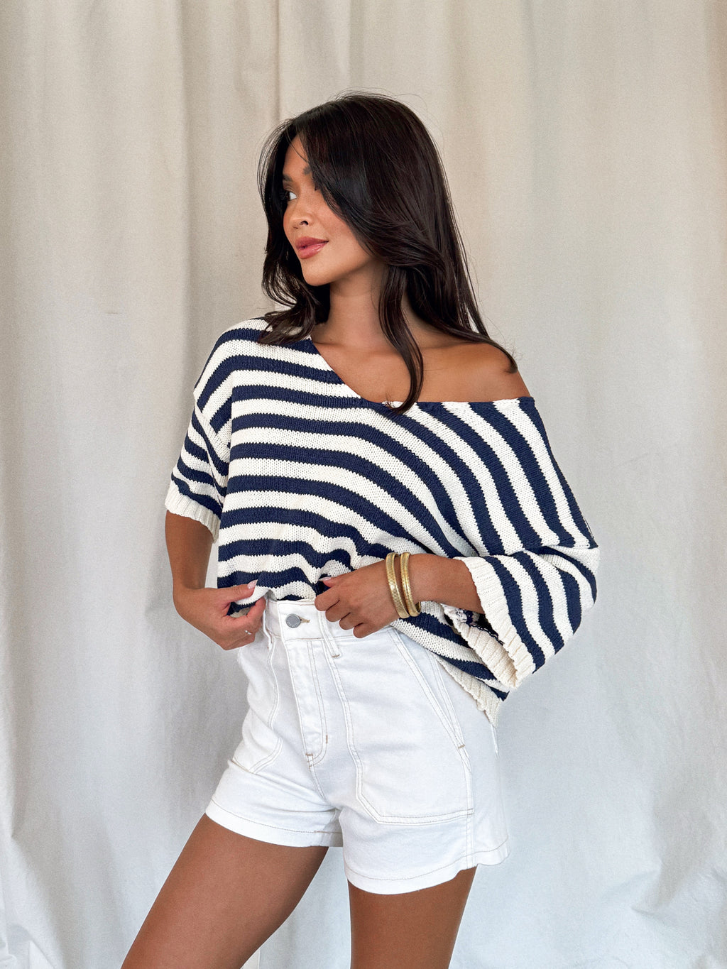 Channel Breeze Stripe Knit Top - Stitch And Feather
