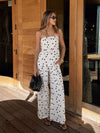 Strapless polka dot top- MTB2803-T, Cream - Stitch And Feather