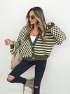 Freya Checkered Sweater in Olive - Stitch And Feather