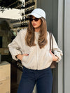 Borrowed Time Bomber Jacket in Oatmeal - Stitch And Feather