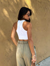 Lola Crop Tank in White - Stitch And Feather