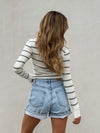 Henley Stripe Long Sleeve - Stitch And Feather