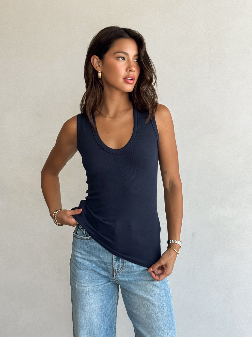 Cait Scoop Neck Tank - Stitch And Feather