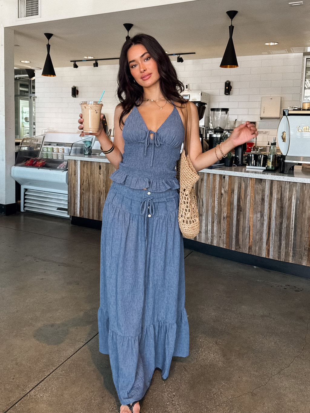 Ellis Smocked Halter Top - Stitch And Feather