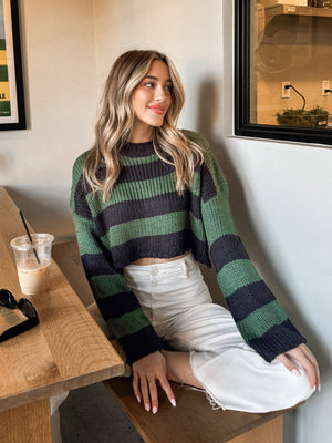 Feel Good Cropped Stripe Sweater