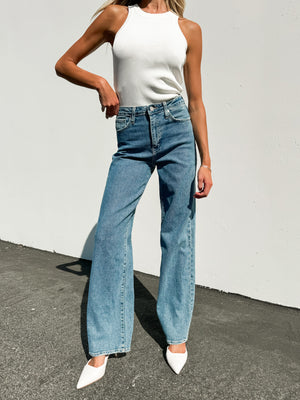 Far Out Wide Leg Jeans in Medium - Stitch And Feather