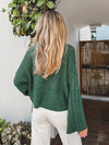 Laken Knit Sweater in Hunter Green - Stitch And Feather