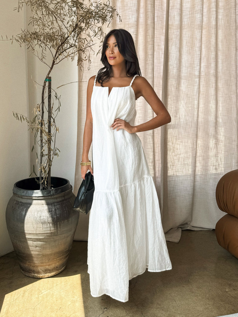 Tallulah Maxi Dress in White - Stitch And Feather