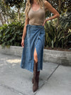 Blue Ridge Denim Midi Skirt - Stitch And Feather