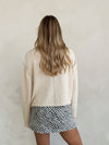 Delia Textured Knit Sweater in Beige