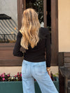 Teddy Ribbed Top in Black - Stitch And Feather