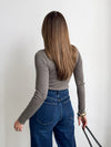 Enza Ribbed Long Sleeve in Smoke