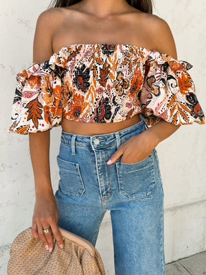 Ginger Floral Smocked Top