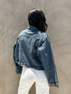 Free Falling Cropped Denim Jacket - Stitch And Feather