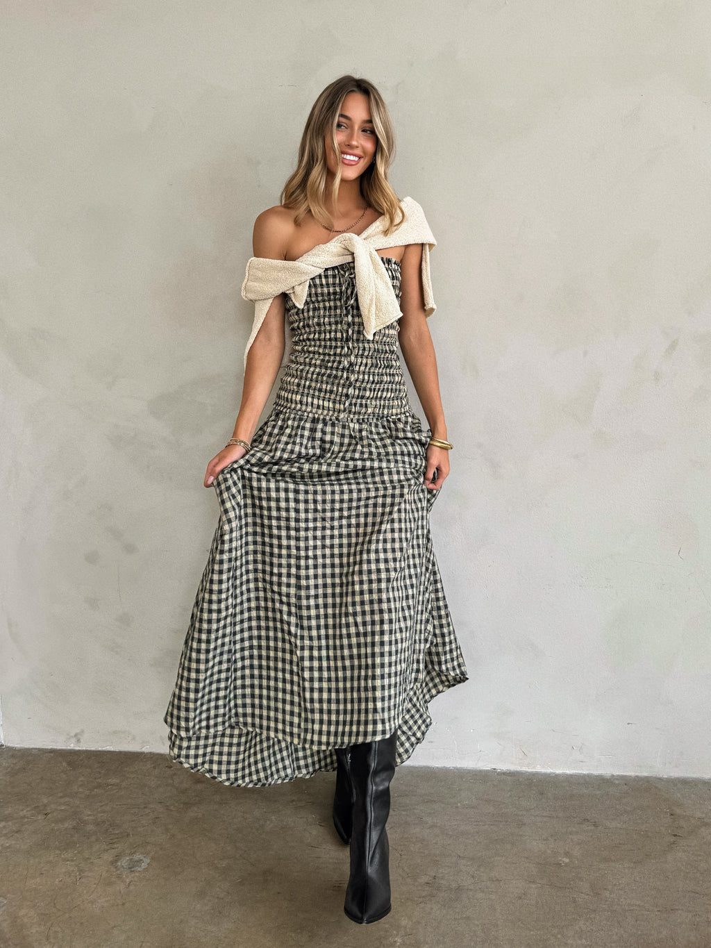 Taylor Plaid Maxi Dress