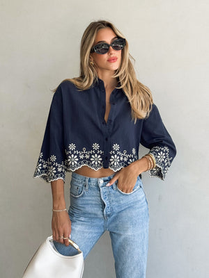 Charlotte Embroidered Blouse - Stitch And Feather