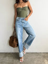 Eastside Loose Cuffed Denim Jeans - Stitch And Feather